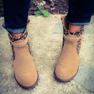 Leopard Print Ankle Boots